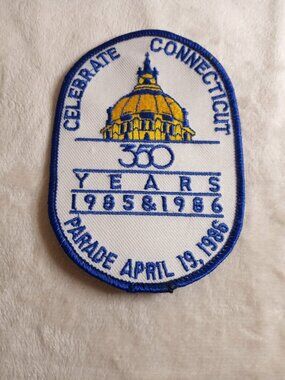 Celebrate Connecticut 1986 parade embroidered patch